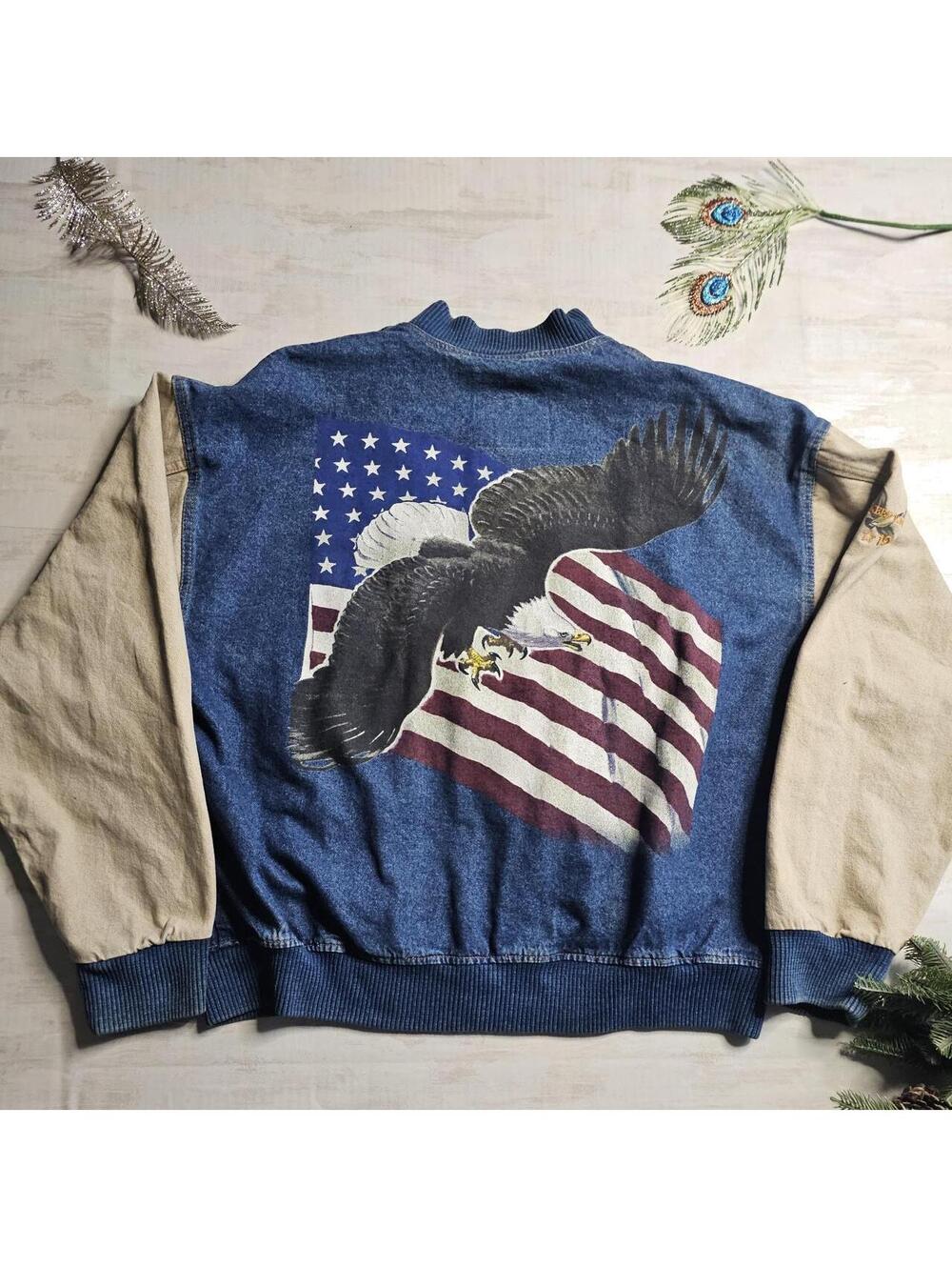 Title:vintage denim jacket  graphic
